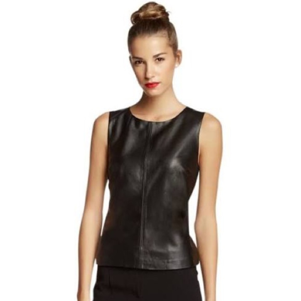 Trina Turk Leather Antonia Tank Top
